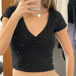 fitted tee with v neck